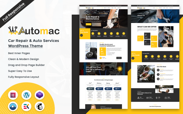 Automac - Car Repair & Auto Services WordPress Theme - Image 1