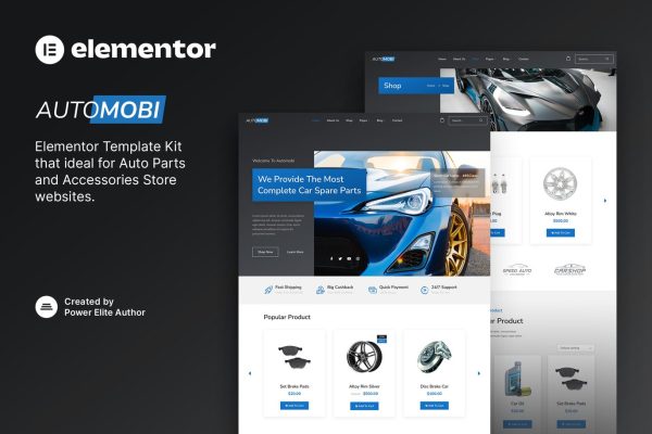 Automobi – Auto Parts Store & Accessories Elementor Template Kit - Image 1