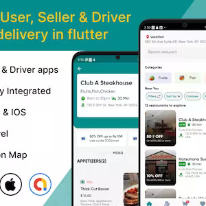 Avid Foodie - User, seller & driver app for food delivery in flutter