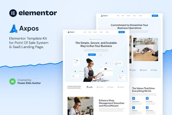 Axpos – Point Of Sale Software & SaaS Landing Page Elementor Template Kit - Image 1