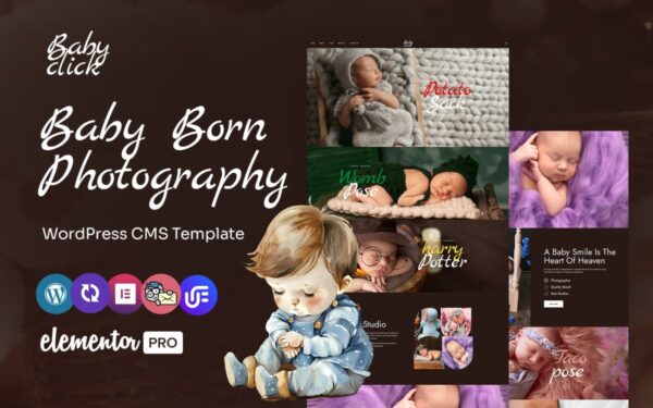 Baby click - Babyborn Photo Studio Multipurpose WordPress Elementor Theme - Image 1