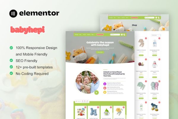 BabyHepi - Kids Store & Baby Shop Elementor Template Kit - Image 1