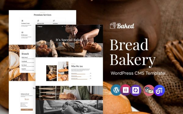 Baked - Fresh Bread And Bakery WordPress Elementor Theme - Image 1