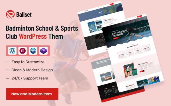 Ballset – Badminton School & Sports Club WordPress Theme - Image 1