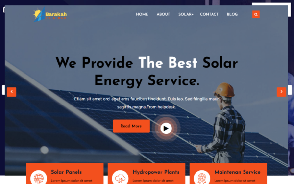 Baraka - Ecology & Solar Energy WordPress Theme - Image 1