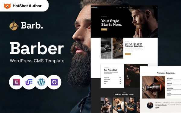 Barb - Barber Shop Modern WordPress Elementor Theme - Image 1