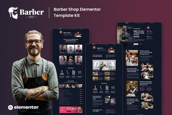 Barber 1997 - Barbershop Elementor Template Kits - Image 1