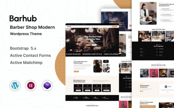 Barhub - Hair Salon & Barber Shop Wordpress Theme - Image 1