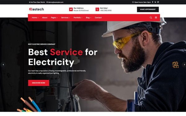 Bastech - Electrical Service WordPress Theme - Image 1