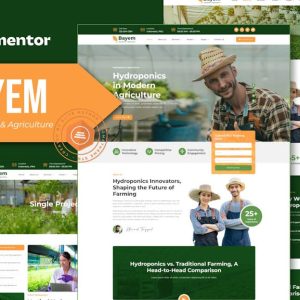 Bayem - Hydroponic & Agriculture Elementor Template Kit