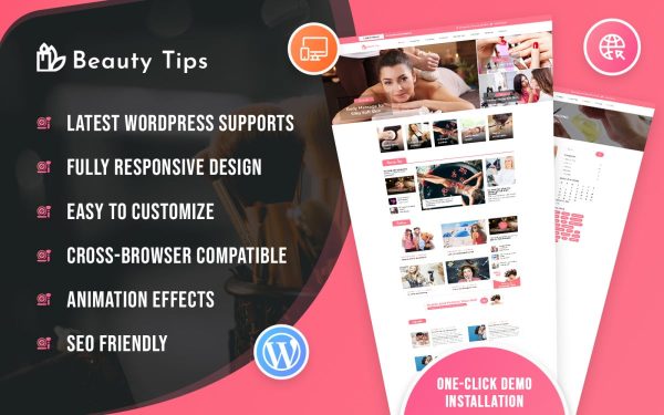 Beauty Tips Blog WordPress Theme - Image 1