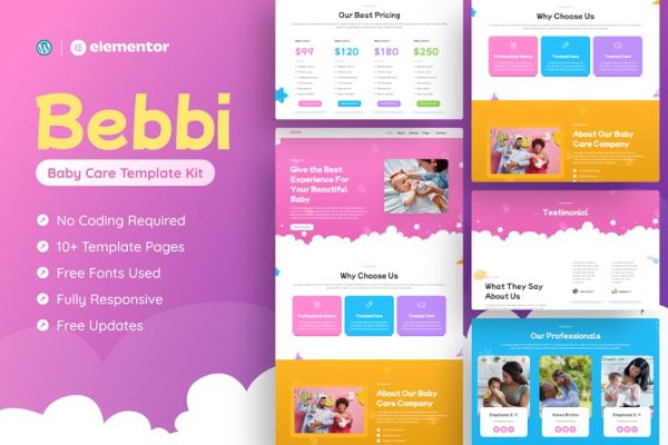 Bebbi - Creative Baby Care Elementor Pro Template Kit - Image 1