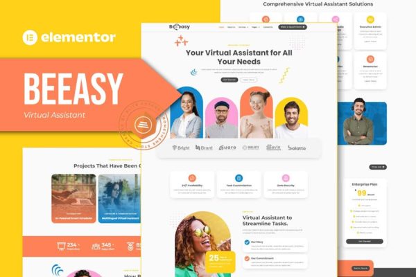 Beeasy - Virtual Assistant Elementor Pro Template Kit - Image 1