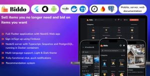 Biddo full flutter auction app nextjs web app nodejs server with chat .jpg