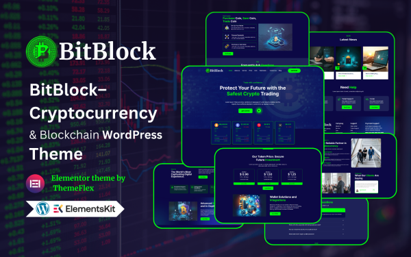 BitBlock – Cryptocurrency & Blockchain WordPress Theme - Image 1