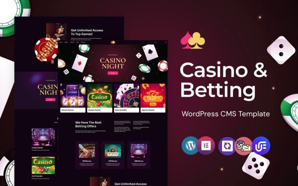 Black - Online Casino And Betting WordPress Elementor Theme - Image 1