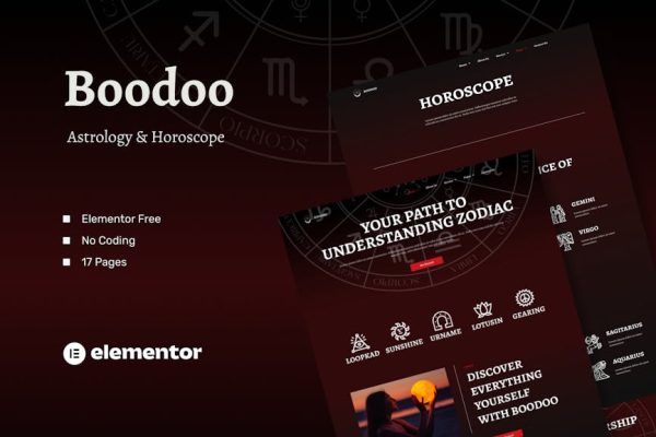 Boodoo - Astrology & Horoscope Elementor Template Kit - Image 1