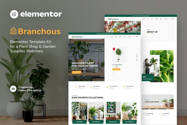 Branchous – Plant & Garden Store Elementor Template Kit - Image 1