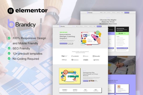 Brandcy - Branding & Digital Marketing Agency Elementor Template Kit - Image 1