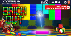 Brick out html5 arcade game gplpixel.png