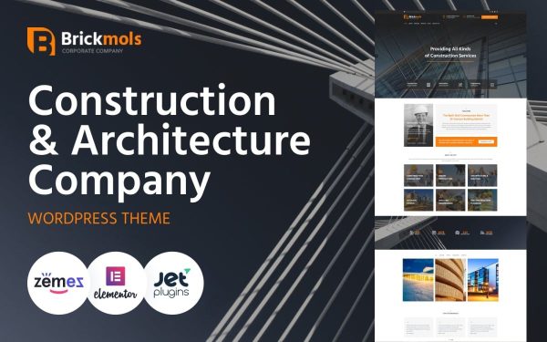Brickmols - Responsive Construction & Architecture Company WordPress Theme - Image 1