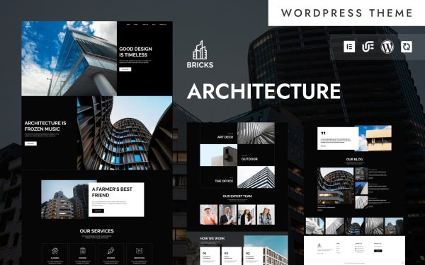 Bricks - Modern Architecture & Construction WordPress Elementor Theme - Image 1