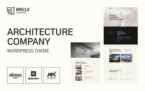 Bricle - Bootstrap Architecture WordPress Theme - Image 1