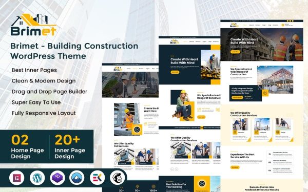Brimet - Building Construction WordPress Theme - Image 1