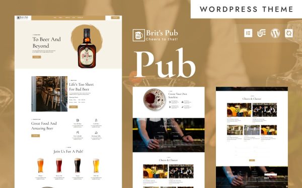 Brit's Pub - Stylish Pub & Whiskey Bar WordPress Elementor Theme - Image 1