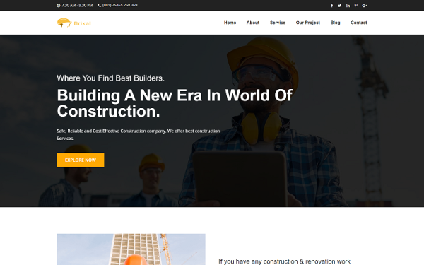 Brixal - Construction Building Business HTML Template Website Template - Image 1