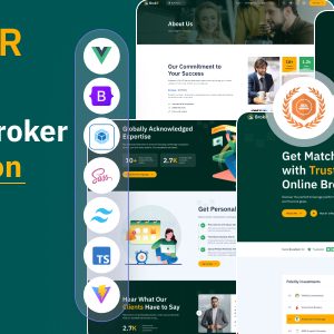BrokR - Broker Comparison Nuxt JS Website Template
