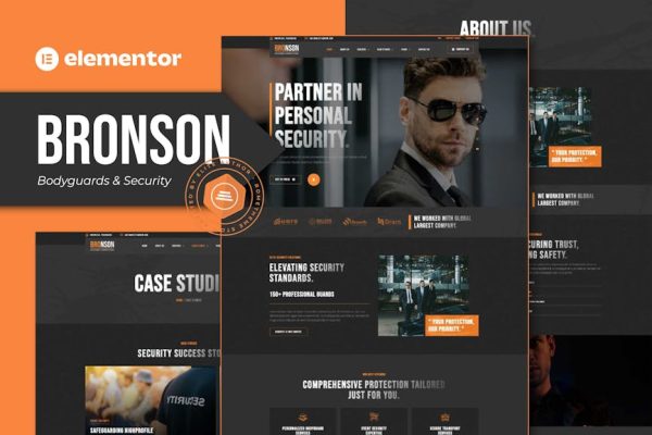Bronson - Bodyguards & Security Agency Elementor Template Kit - Image 1
