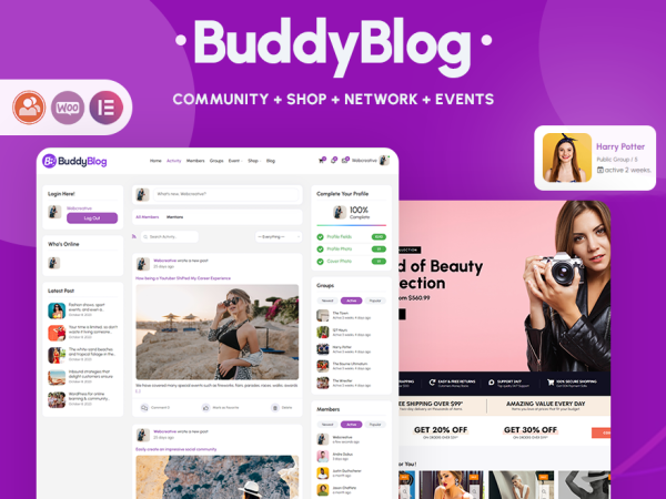 BuddyBlog - Creating Community, E-Commerce, BuddyPress Theme - Image 1