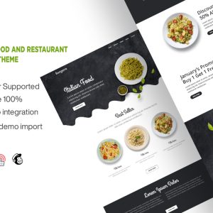 Burgera - Food and Restaurant One Page WordPress Theme