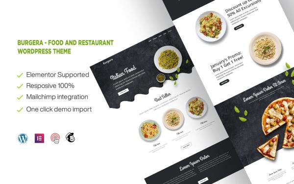 Burgera - Food and Restaurant One Page WordPress Theme - Image 1