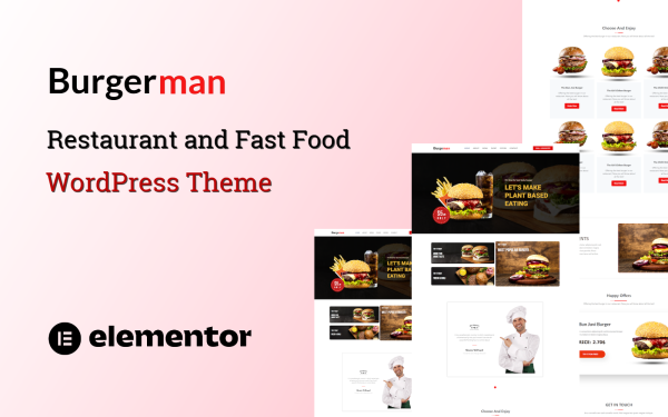 Burgerman - Burger Restaurant and Fast Food One Page WordPress Theme - Image 1