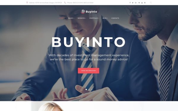 Business Investment & Management WordPress Theme - Image 1