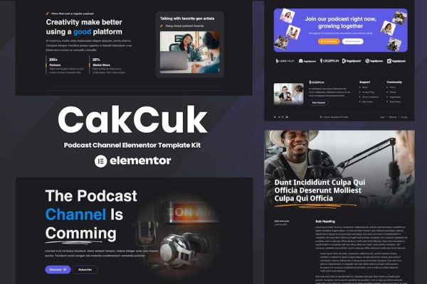 CakCuk - Podcast Channel Elementor Template Kit - Image 1