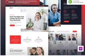 Callerr call center service telemarketing elementor template kit gplpixel.png
