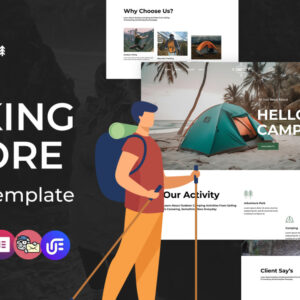 Camping - hiking, camping and adventure WordPress Elementor CMS Template