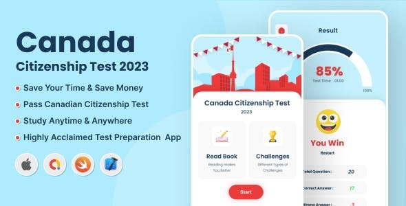 canada-citizenship-test-ios-codermarket.jpeg Canada Citizenship Test - iOS - Image 1