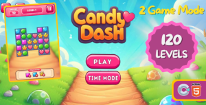 Candy dash 120 levels two game mode html5 gplpixel.png