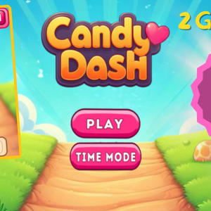 Candy Dash 120 LEVELS (Two Game Mode) - HTML5