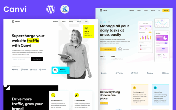 Canvi - gutenbeg WordPress theme for agencies, SaaS and mobile apps - Image 1