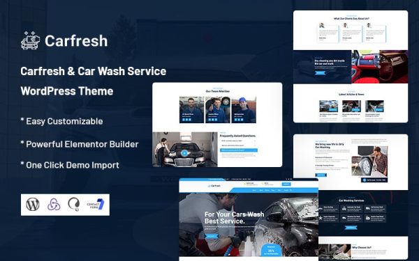 Carfresh - Car Wash Service WordPress Theme - Image 1
