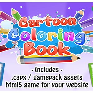 Cartoon Coloring Book - HTML5 Game for Kids - Construct 2 source-code (.capx)