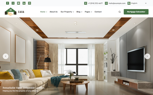 Casa - Real Estate and Mortgage Calculator WordPress Theme - Image 1
