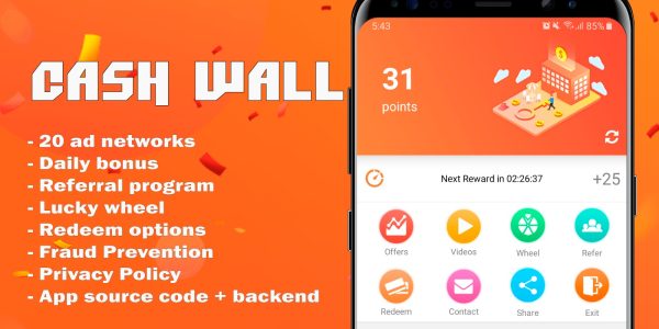 Cash Wall - Android Rewards App Source Code - Image 1