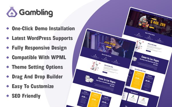 Casino and Gambling WordPress Theme - Image 1