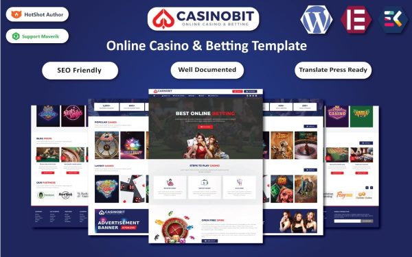 Casino Bit - Online Casino & Betting WordPress Elementor Template - Image 1